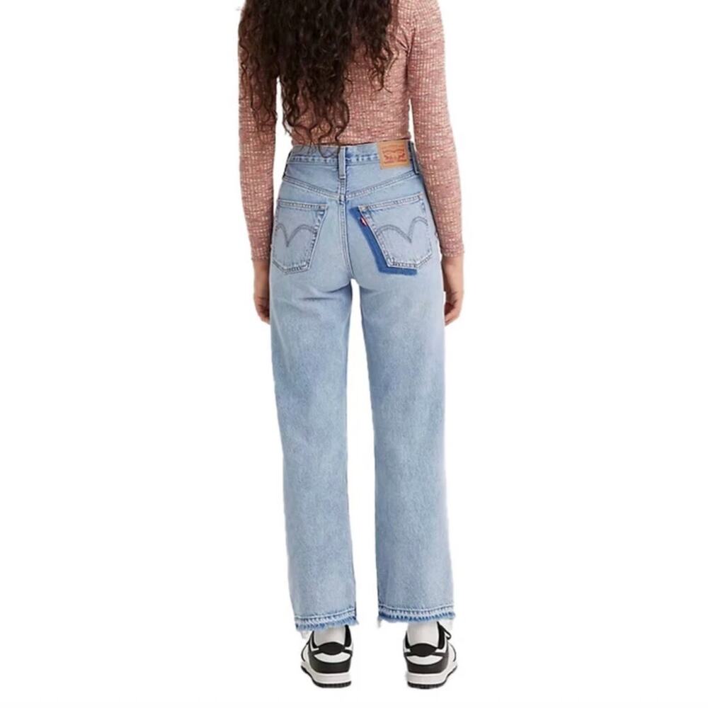 Levis Ribcage Straight Ankle Jeans Ripped Deconstructed Size 31 W31 L27 Women's